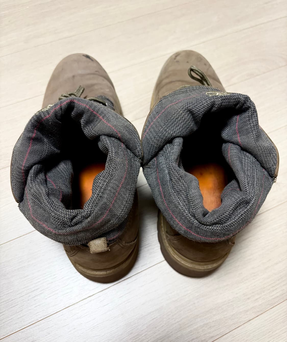 팀버랜드 롤탑 부츠 브라운 & 헤링본 스트라이프 패턴 상품이미지4