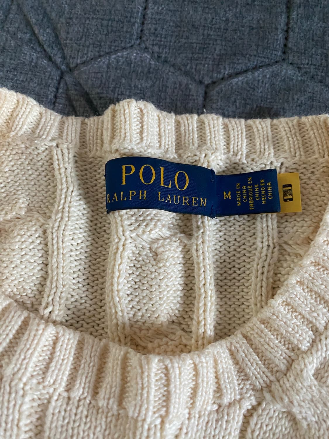폴로 랄프로렌 케이블 니트 아이보리 M 상품이미지3