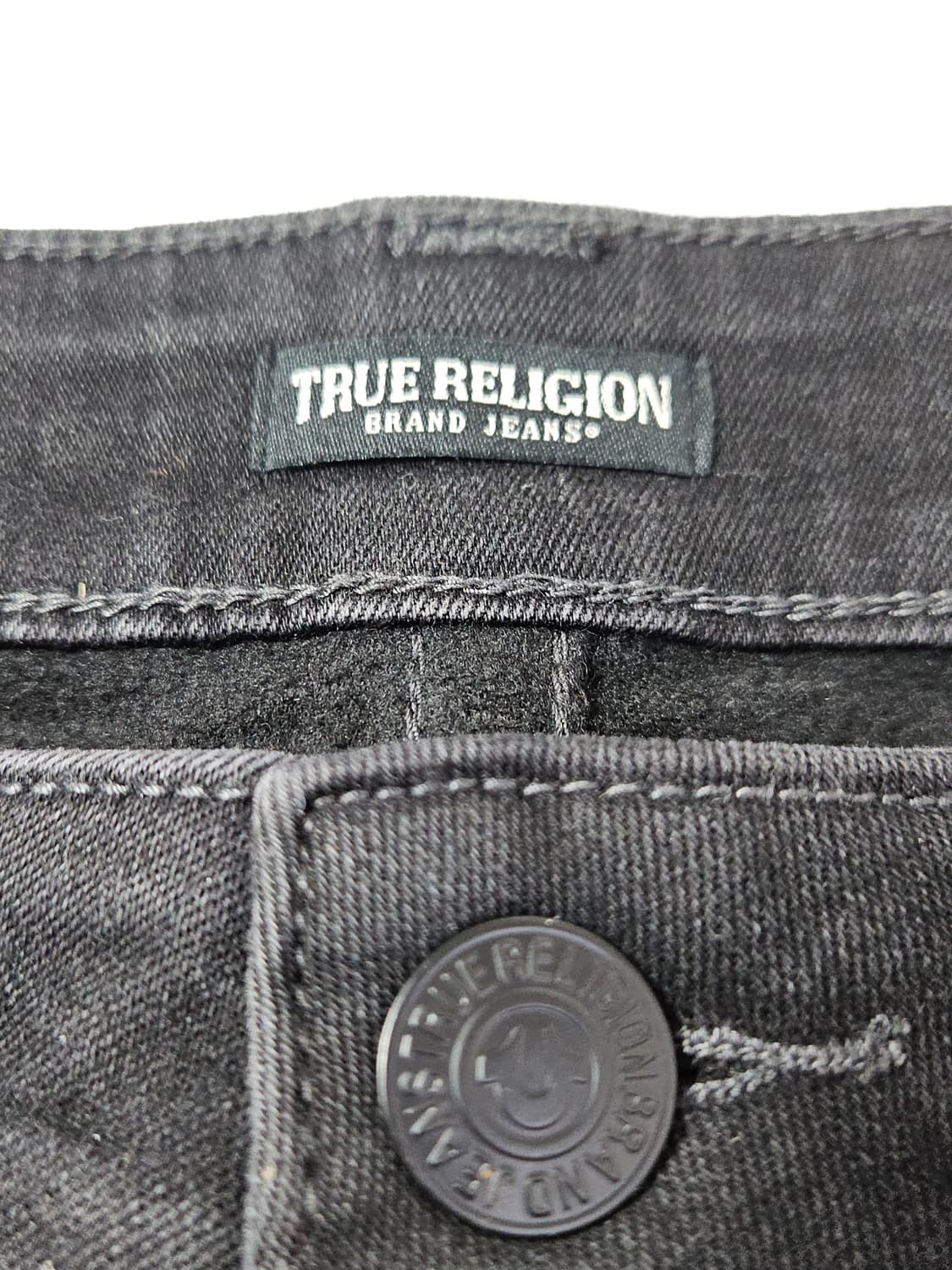 트루릴리전 블랙패치 데님팬츠 흑청 진 34 (거의 새상품) 상품이미지5