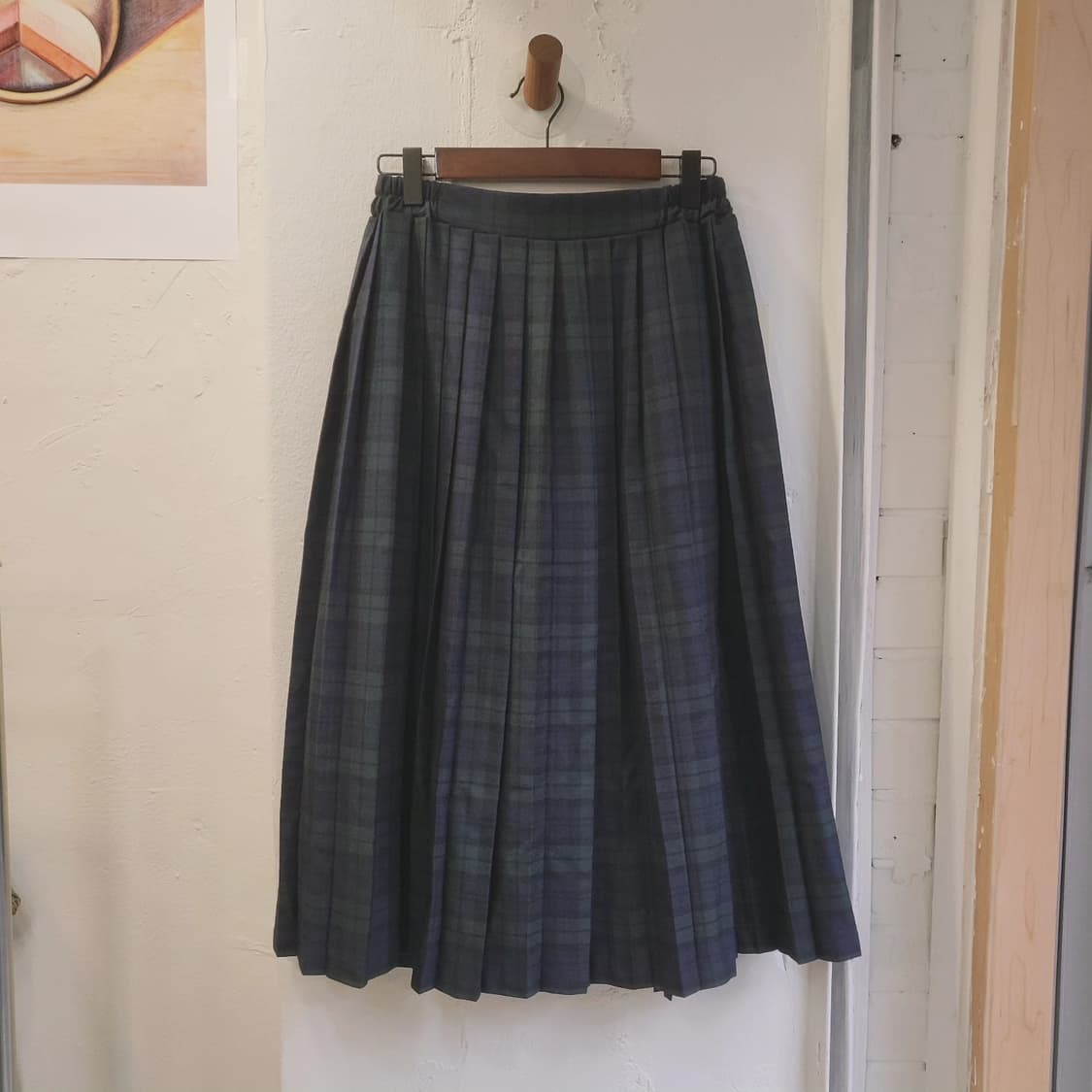 어스뮤직 체크 플리츠 밴딩스커트 상품이미지6