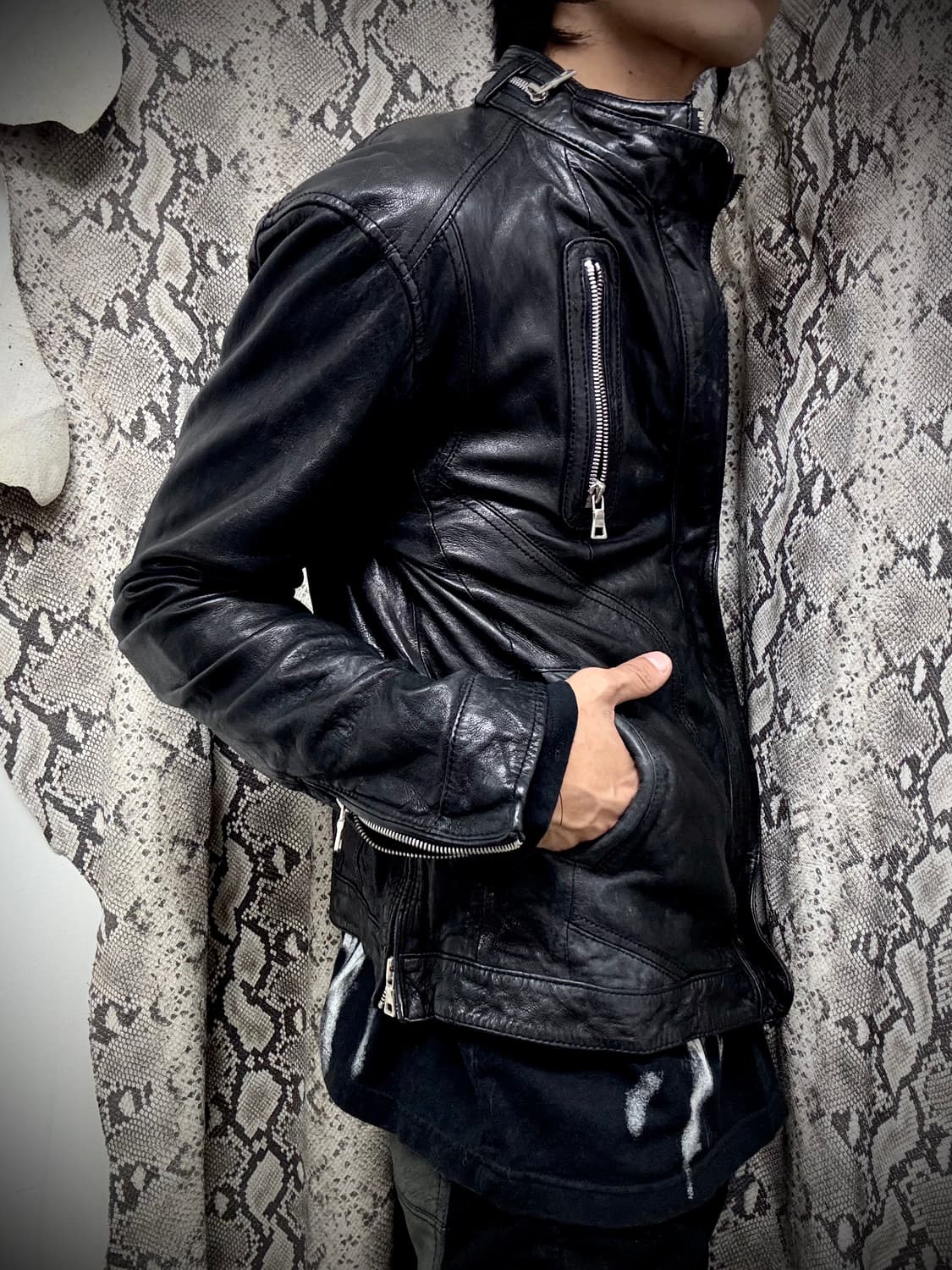 Zip Detail SheepSkin Leather Jacket 상품이미지9