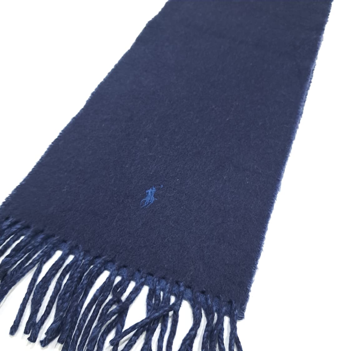 MX350 폴로 랄프로렌 다크네이비 로얄블루 양면 버진울 목도리 머플러 상품이미지3