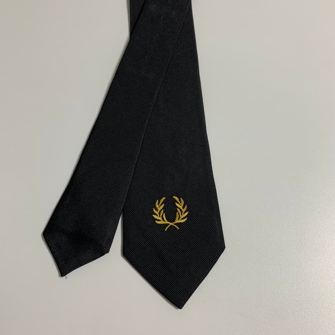 프레드페리(FRED PERRY) 블랙 내로우 슬림넥타이 명품 100실크 상품이미지3