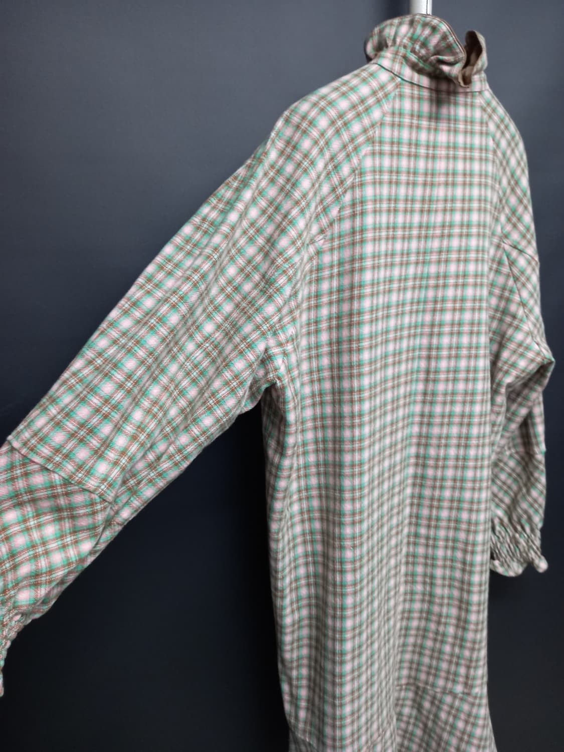 새 시스템 춘추동 모 체크 맥시 롱 원피스 44-77 상품이미지7