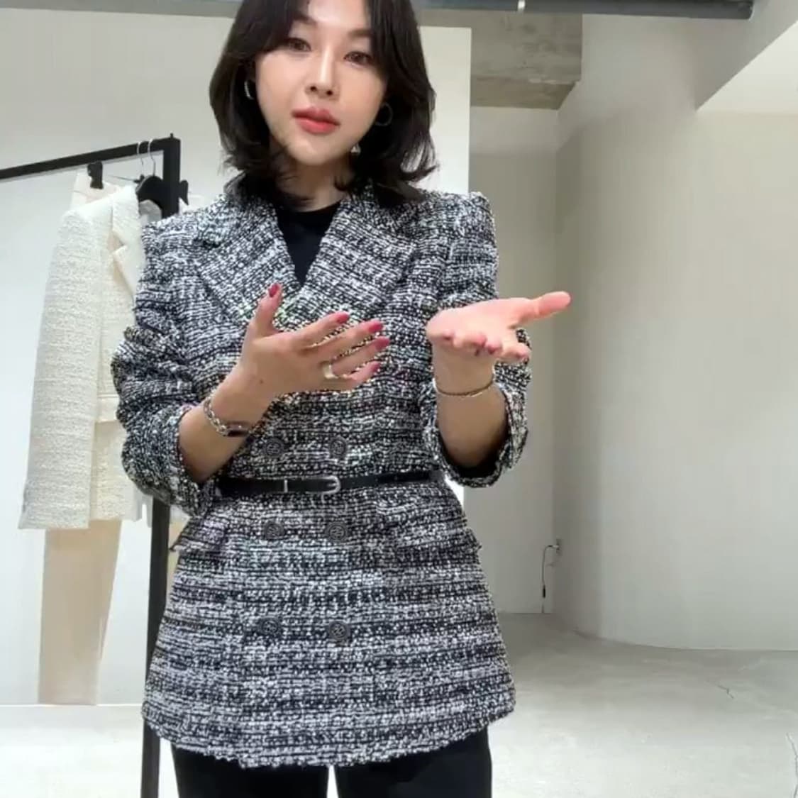 메인스테이(MAINSTAY) 로렌 트위드자켓 55-66 새상품 상품이미지3