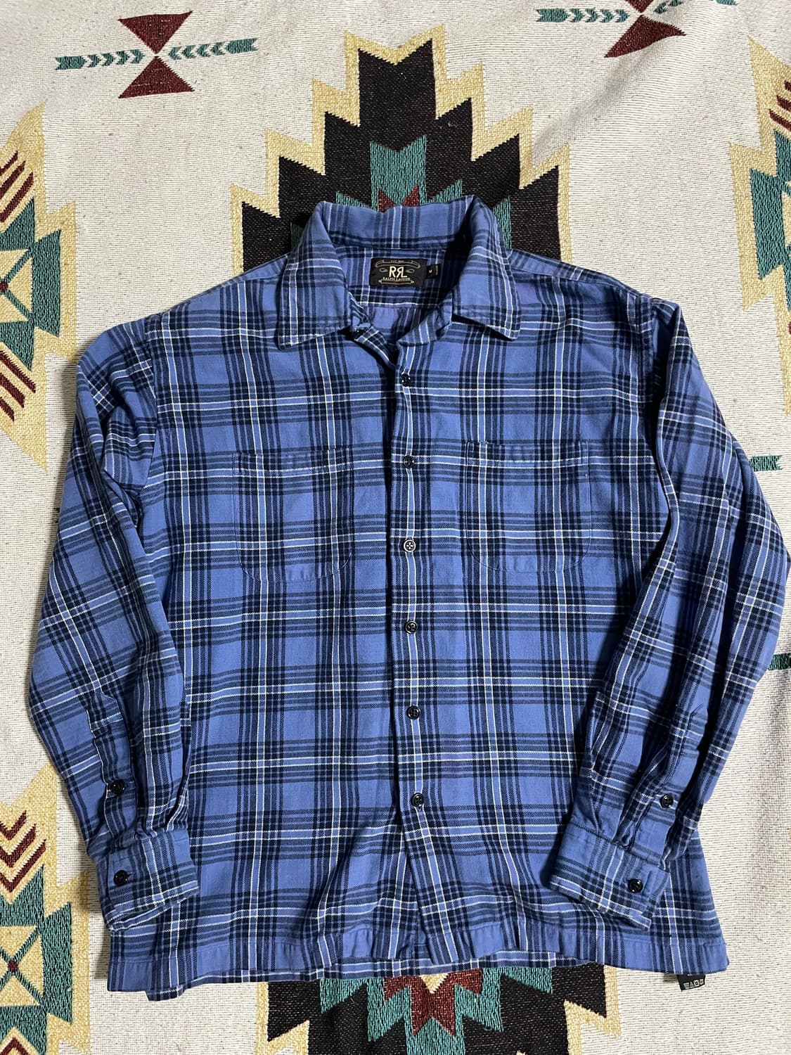 RRL 블루 플란넬 셔츠(M) 상품이미지1