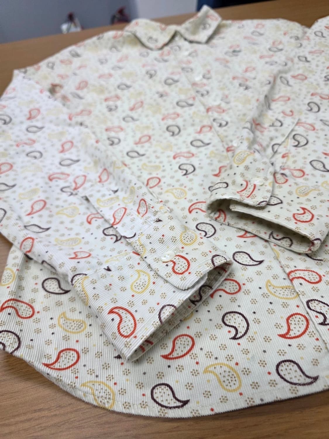 라코스테 페이즐리 패턴 코듀로이 셔츠 L 상품이미지5