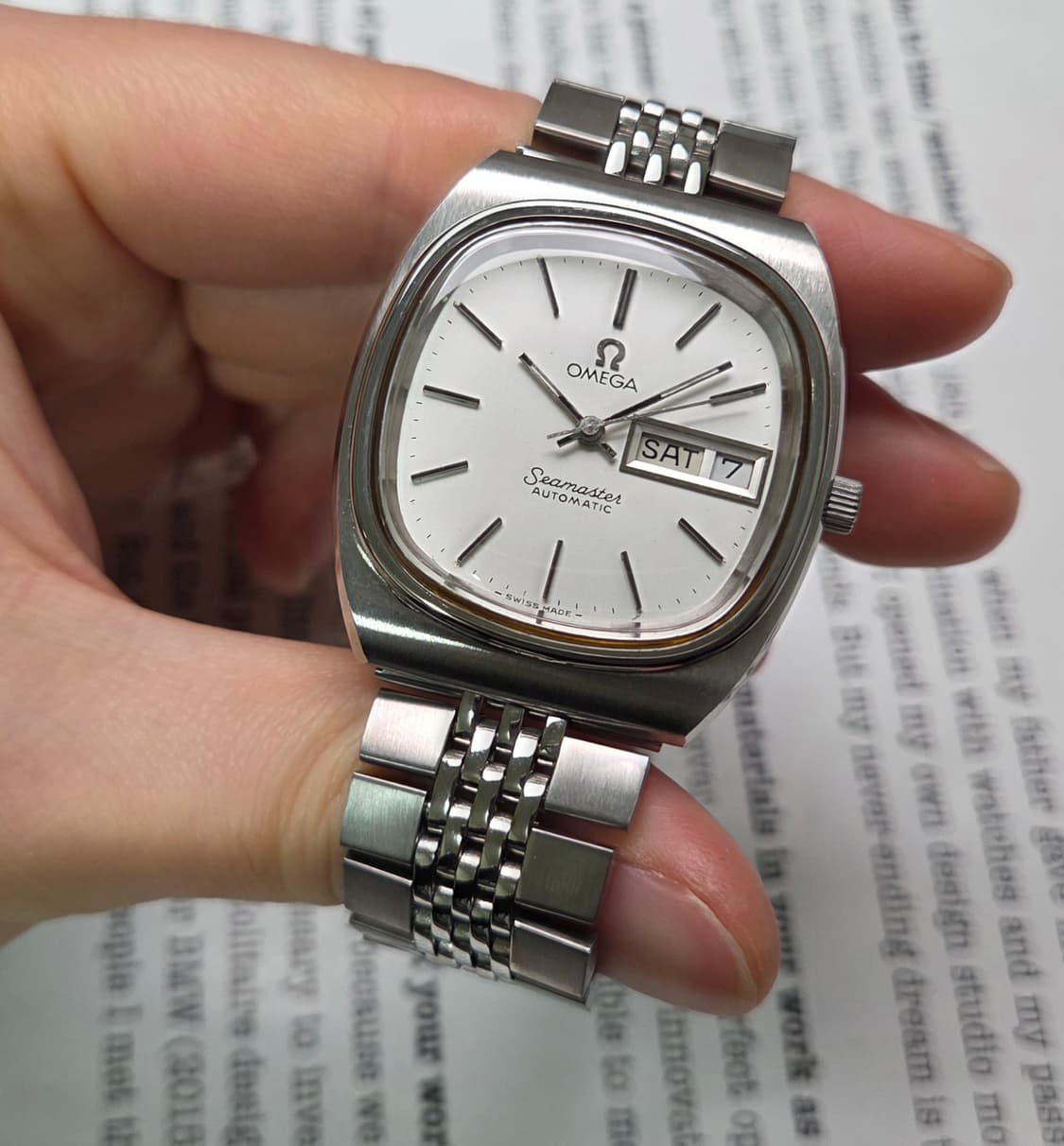 빈티지 오메가 씨마스터 테레비 데이데이트 실버판 (일자형 브슬 ver) 상품이미지4
