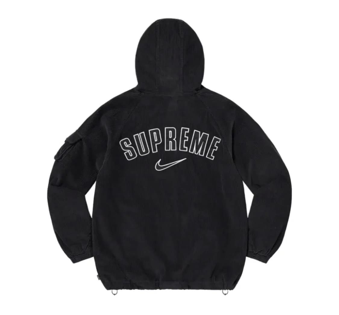 M)슈프림 x 나이키 아크 코듀로이 후드 자켓 블랙 -22ss 상품이미지2