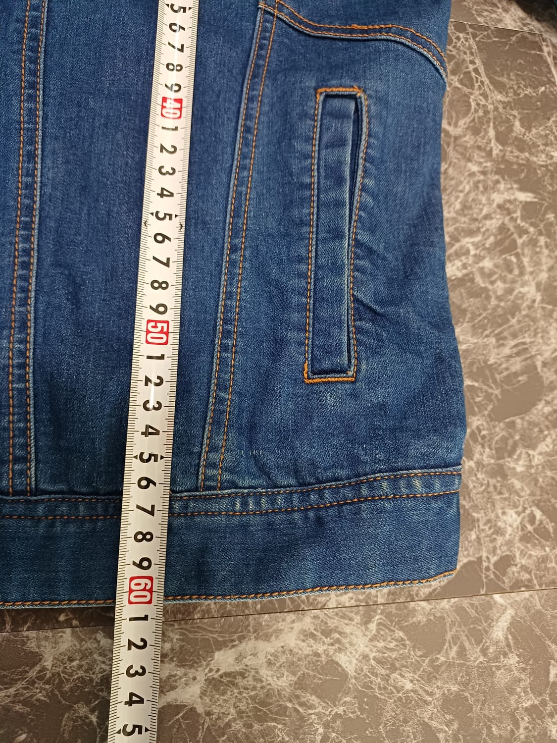 유니크 와펜 패치 포인트 진청 데님 자켓(남녀공용) 상품이미지9