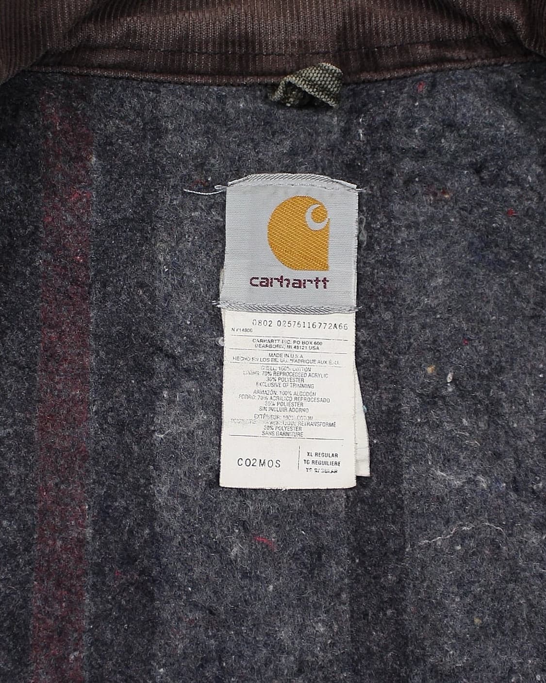 2002 USA 칼하트 C02 MOS 모스그린 초어 코트 자켓 빈티지 상품이미지5