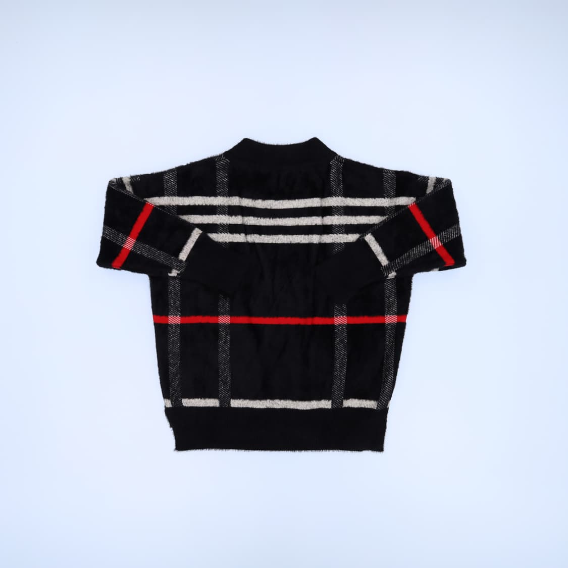 [55정도] 고급 여성 노바체크 니트집업 1230H1 상품이미지2