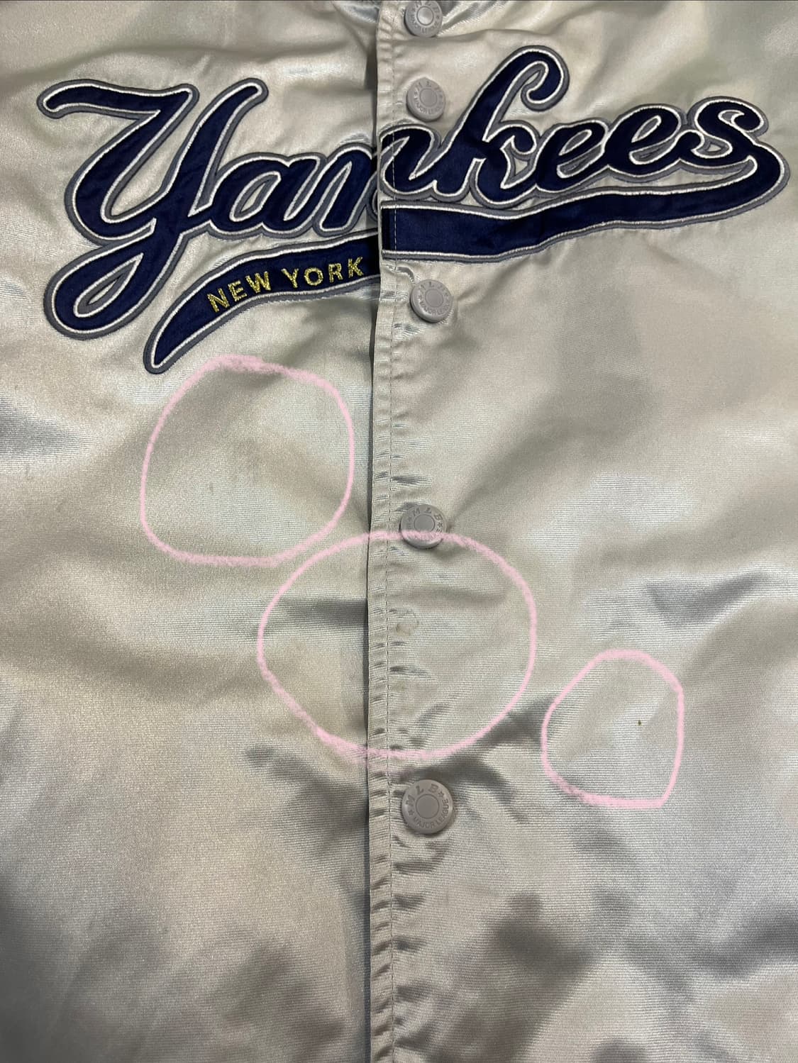 엠엘비 양키스 스타디움 바시티 자켓 실버 100 #csz3962  상품이미지5