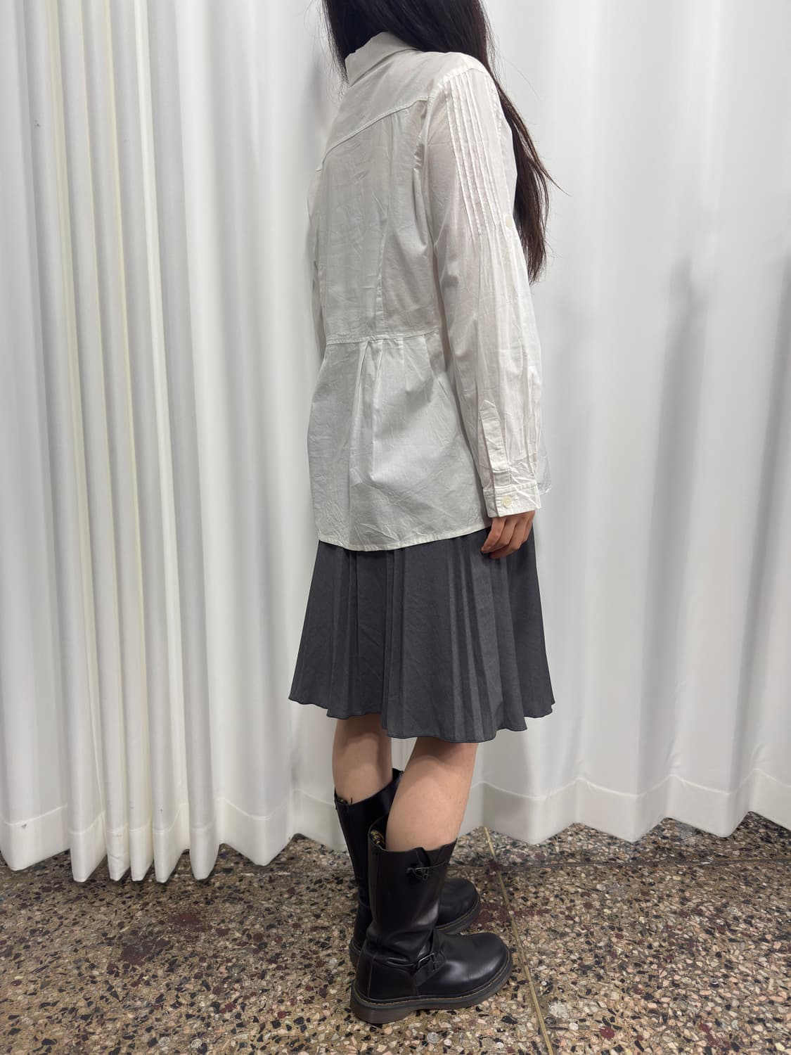 white pintuck shirt 상품이미지5