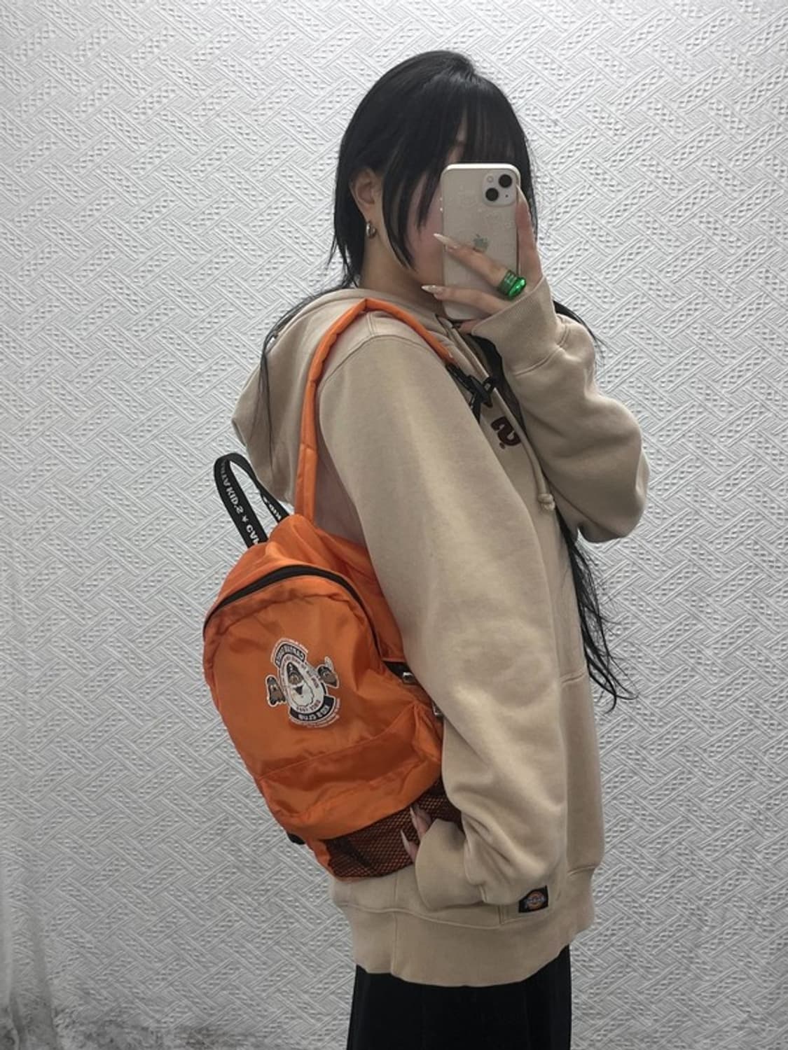 캡틴 산타 Y2K 올드스쿨 오렌지 프린팅 백팩 C08472 상품이미지1