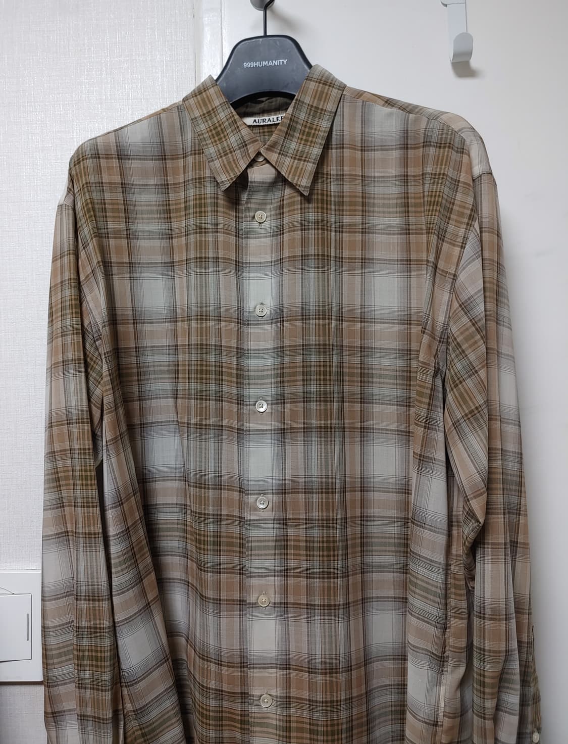 [5사이즈] AURALLEE 오라리 체크셔츠 베이지 21aw 상품이미지4
