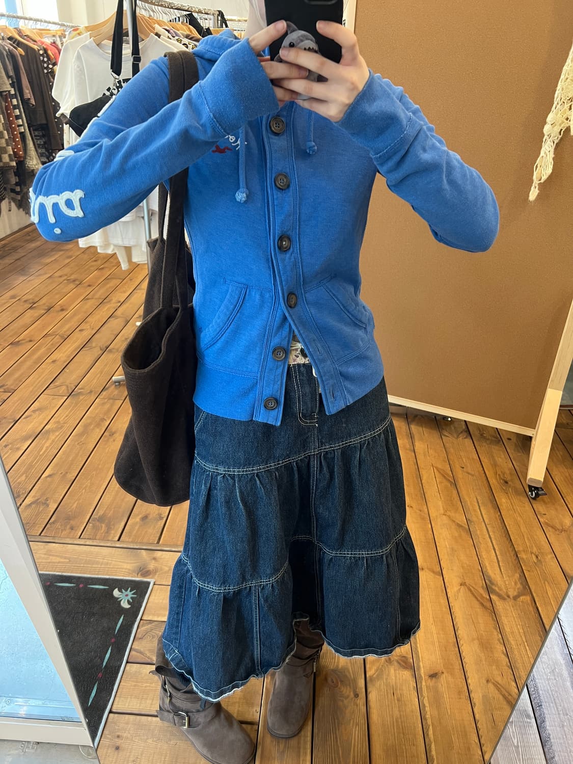 Hollister 블루 버튼 후드집업  상품이미지1