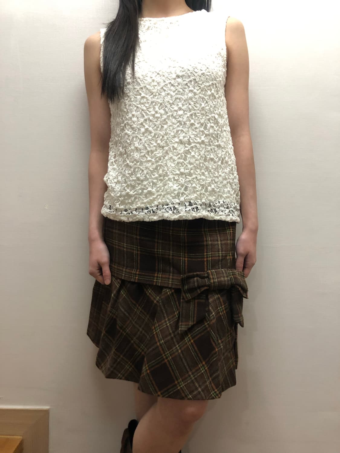 빈티지 화이트 레이스 슬리브리스 상품이미지5