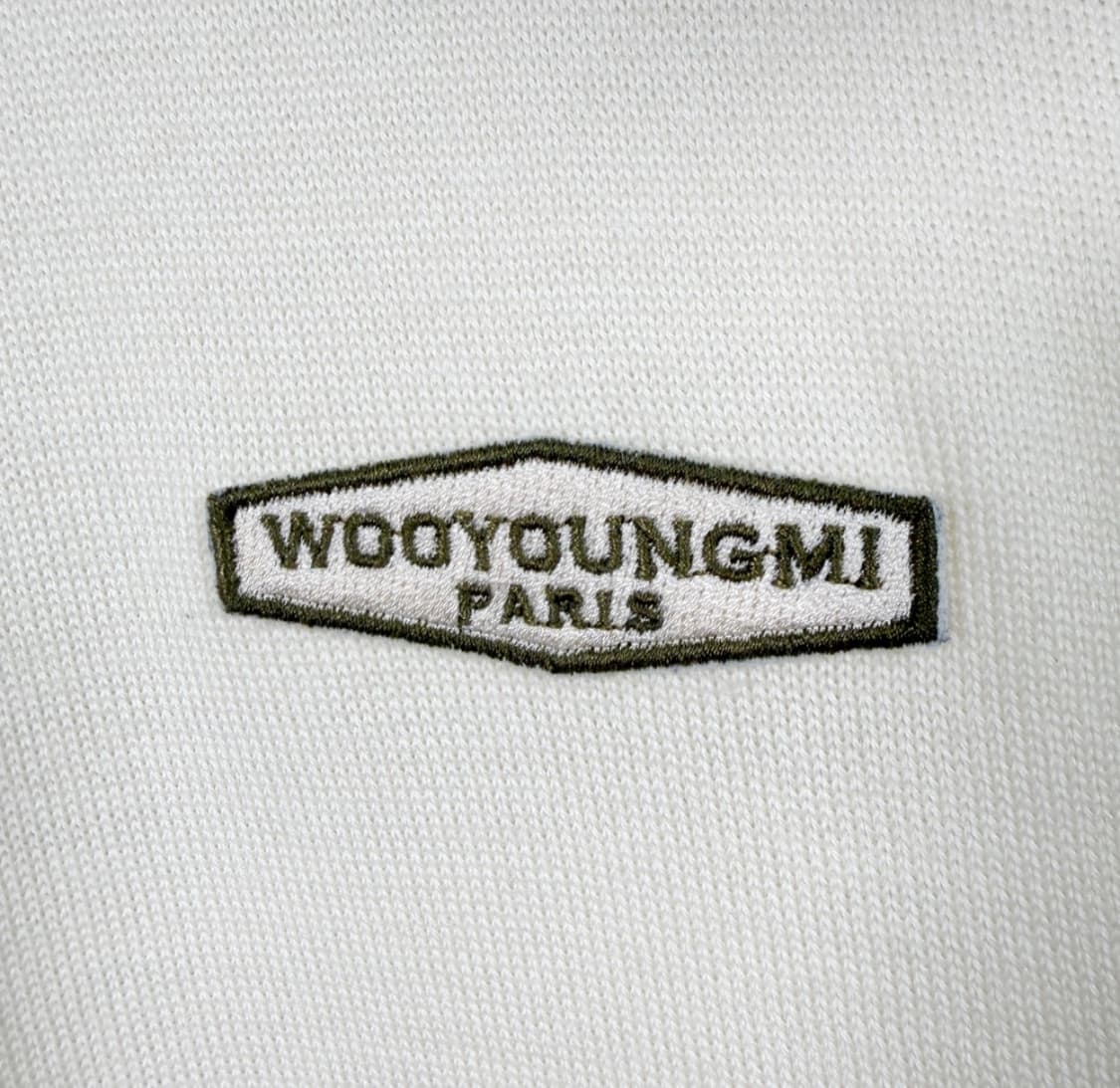 [48] 우영미 남성 로고 패치 라운드 울 니트 스웨터 티셔츠 아이보리 상품이미지6