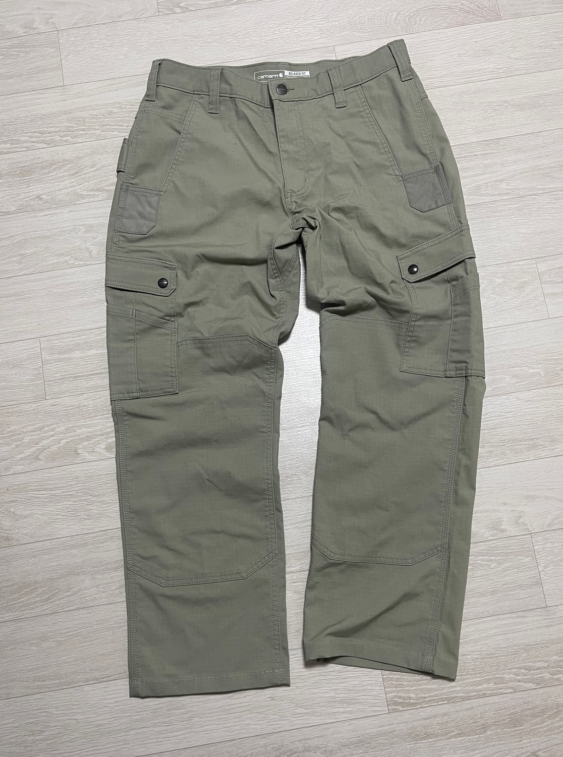 칼하트 릴렉스 핏 립스탑 카고 바지 올리브 32 상품이미지1