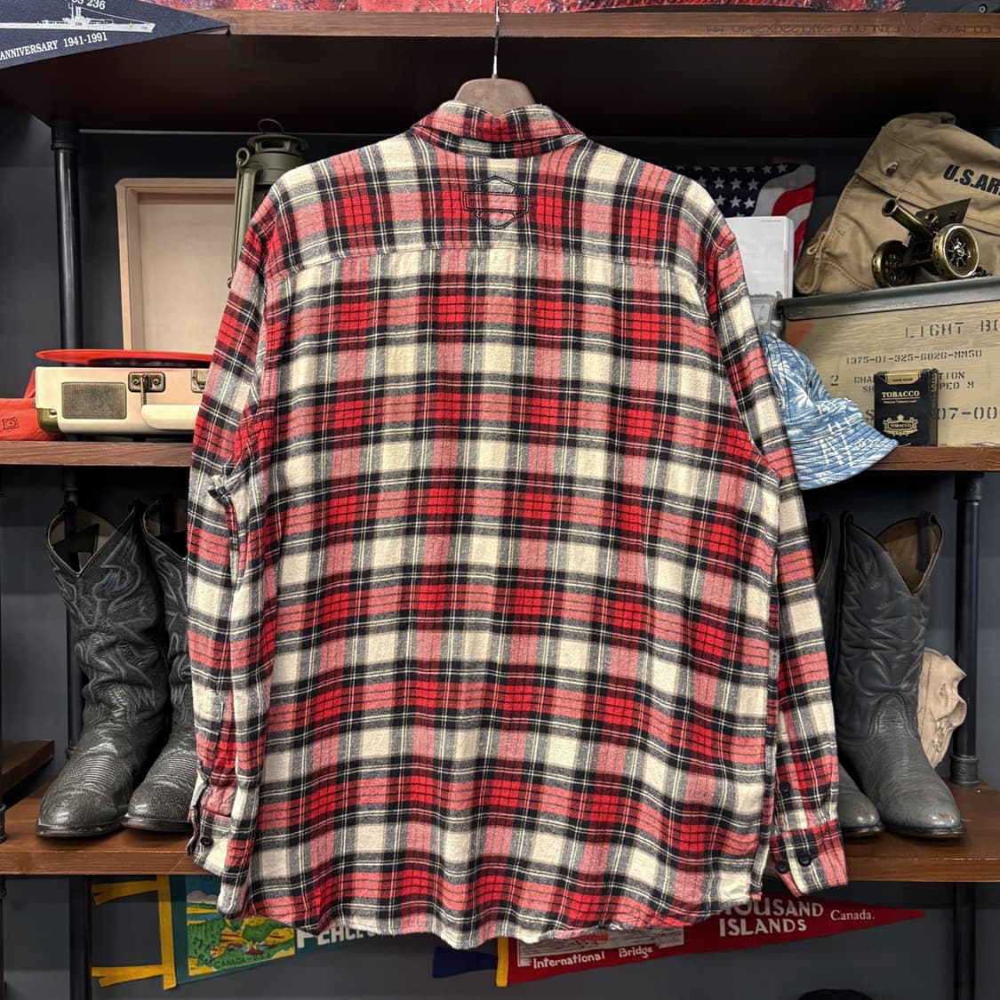 00s 할리데이비슨 플래드체크 플란넬 워크셔츠 로고패치 N738 상품이미지2