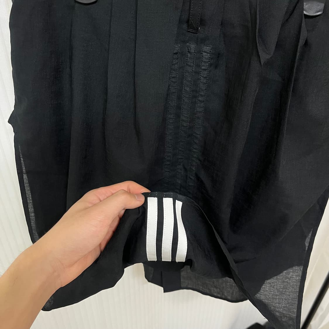 [xs] y-3 셔츠 레이어드 스커트 블랙 요지야마모토 치마 상품이미지3