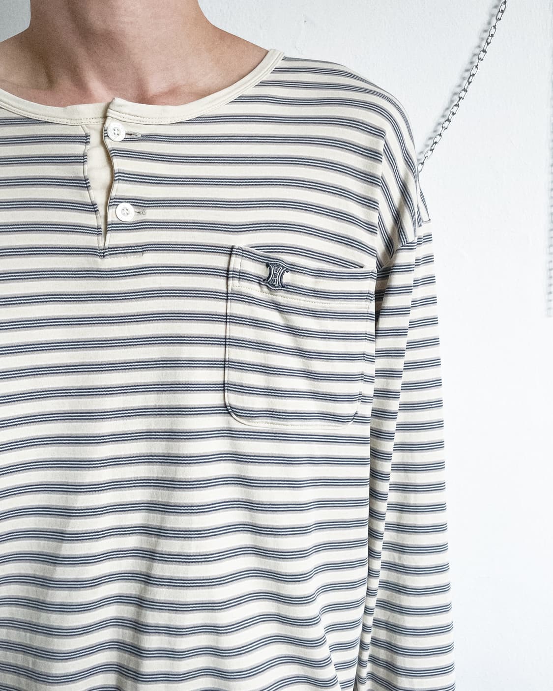 90s 셀린느 투버튼 스트라이프 롱슬리브 상품이미지1