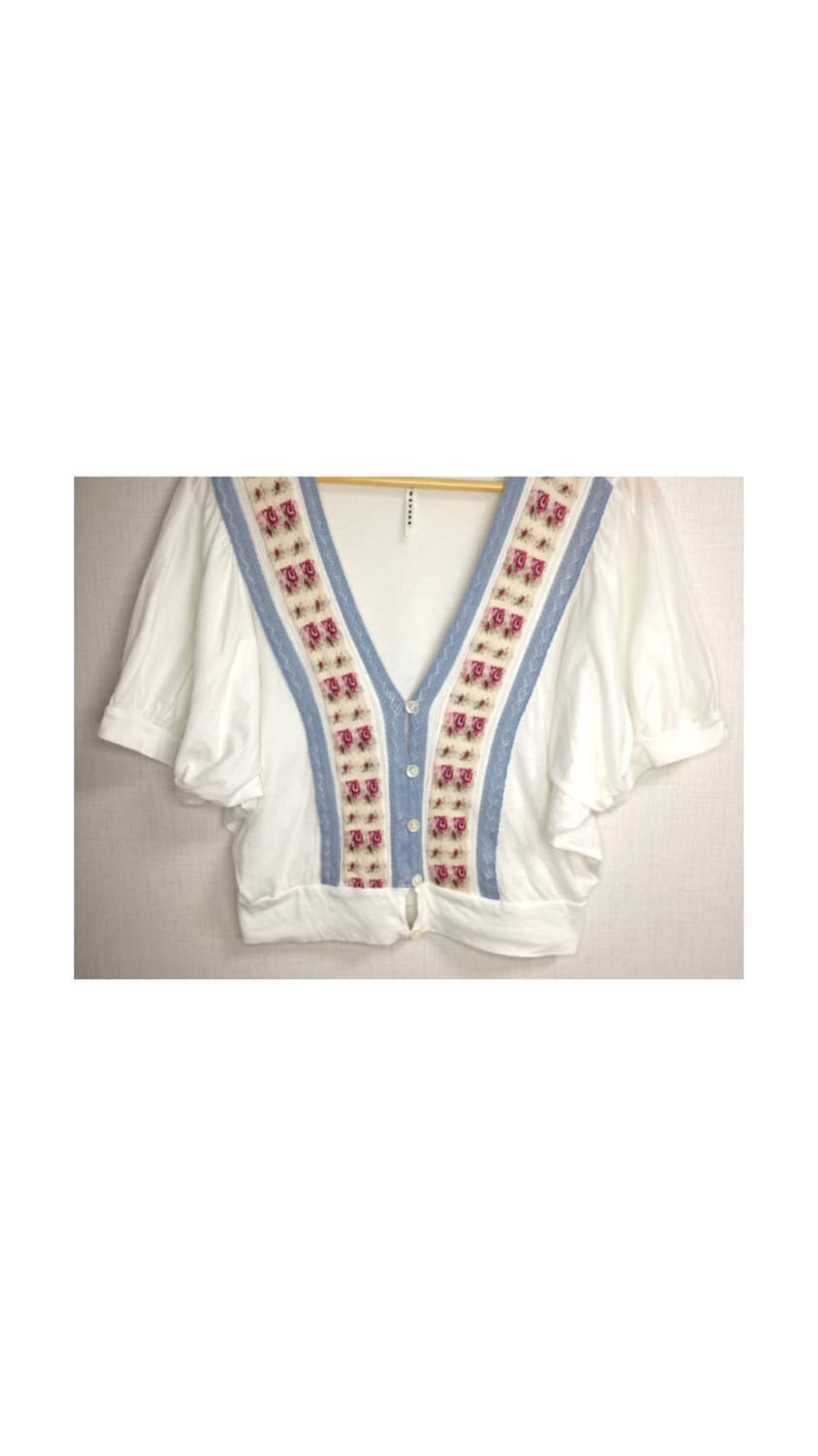 스나오쿠와하라 화이트 플로럴 가디건 상품이미지2