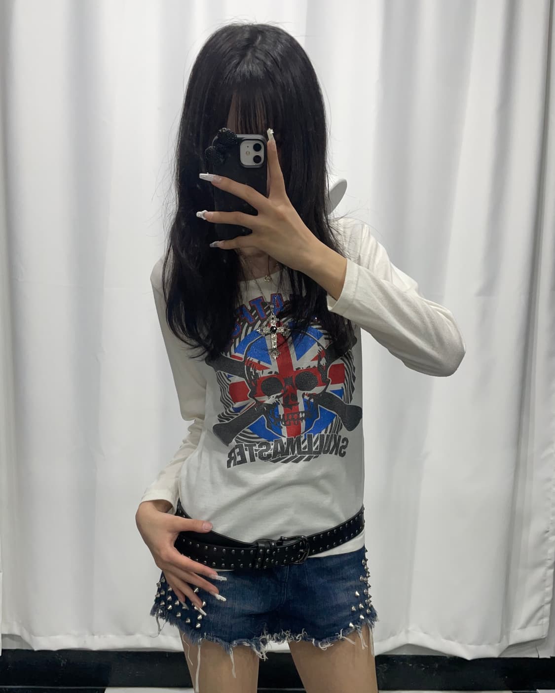 🎸화이트 유니온잭 프린팅 롱슬리브🎸 상품이미지2