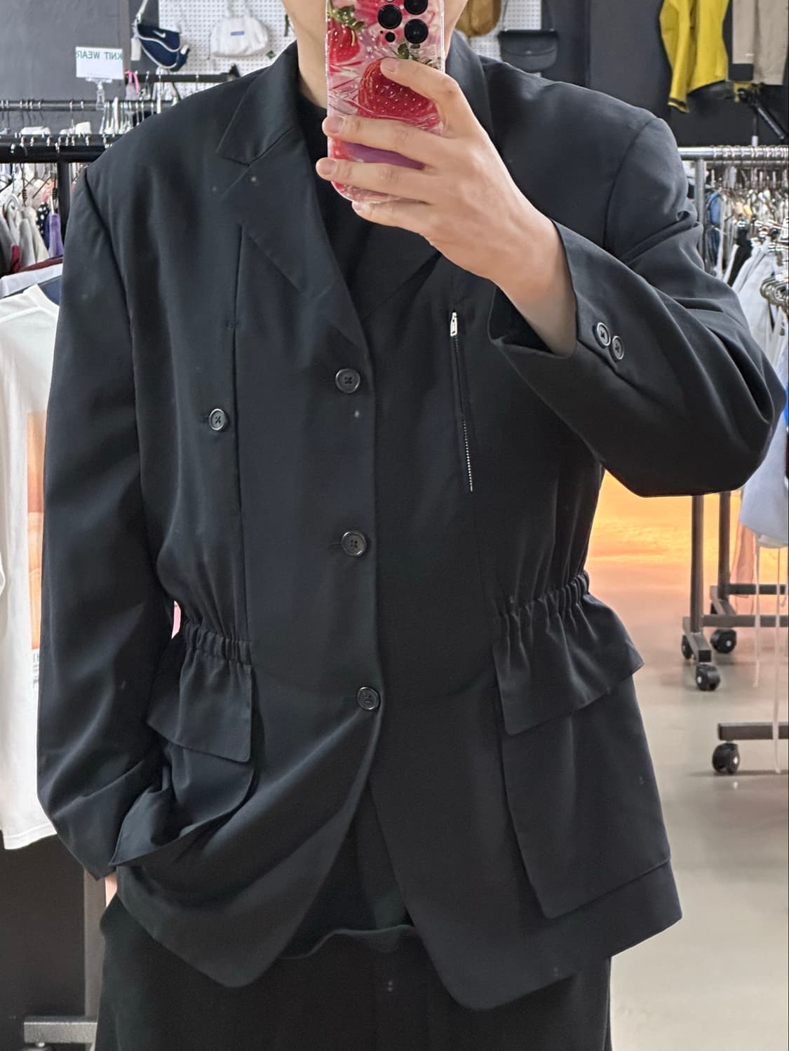 90s Y’s for men Yohji Yamamoto 울 개더 블레이저 상품이미지1