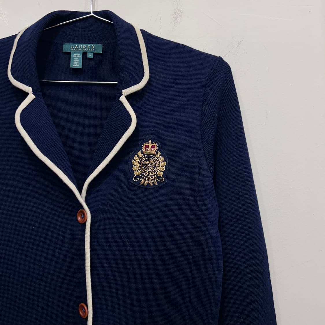 로렌 랄프로렌 메리노 울 파이핑 니트 가디건 상품이미지1