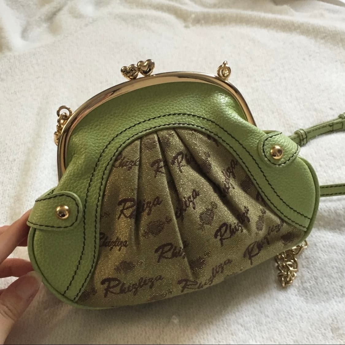 Liz lisa 리즈리사 갸루 괴짜 그린 글리터 소가죽 미니 체인백 상품이미지4