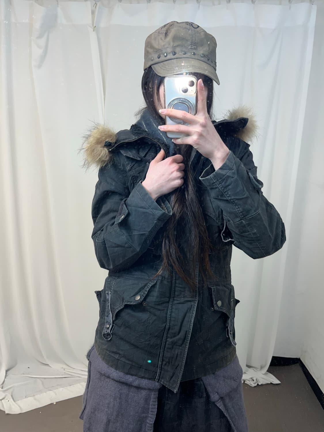 00‘s 네이비 그런지 울프죠 야상 상품이미지5