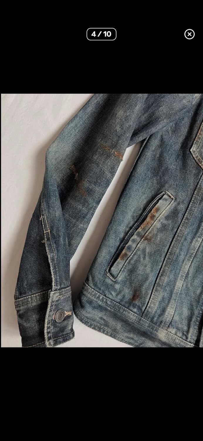 Shellac crashed and damaged denim jacket 상품이미지4
