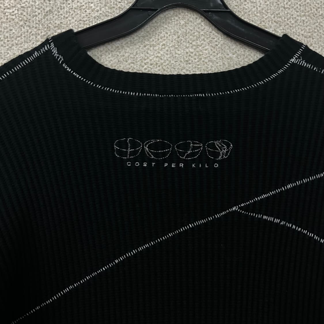 (XL) Cost per Kilo블랙 스티치 니트 상품이미지8