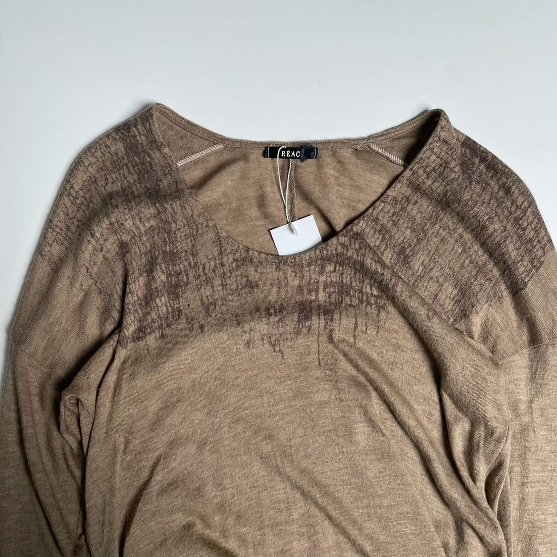 Reac 브라운 그물 프린팅 롱 슬리브  상품이미지3
