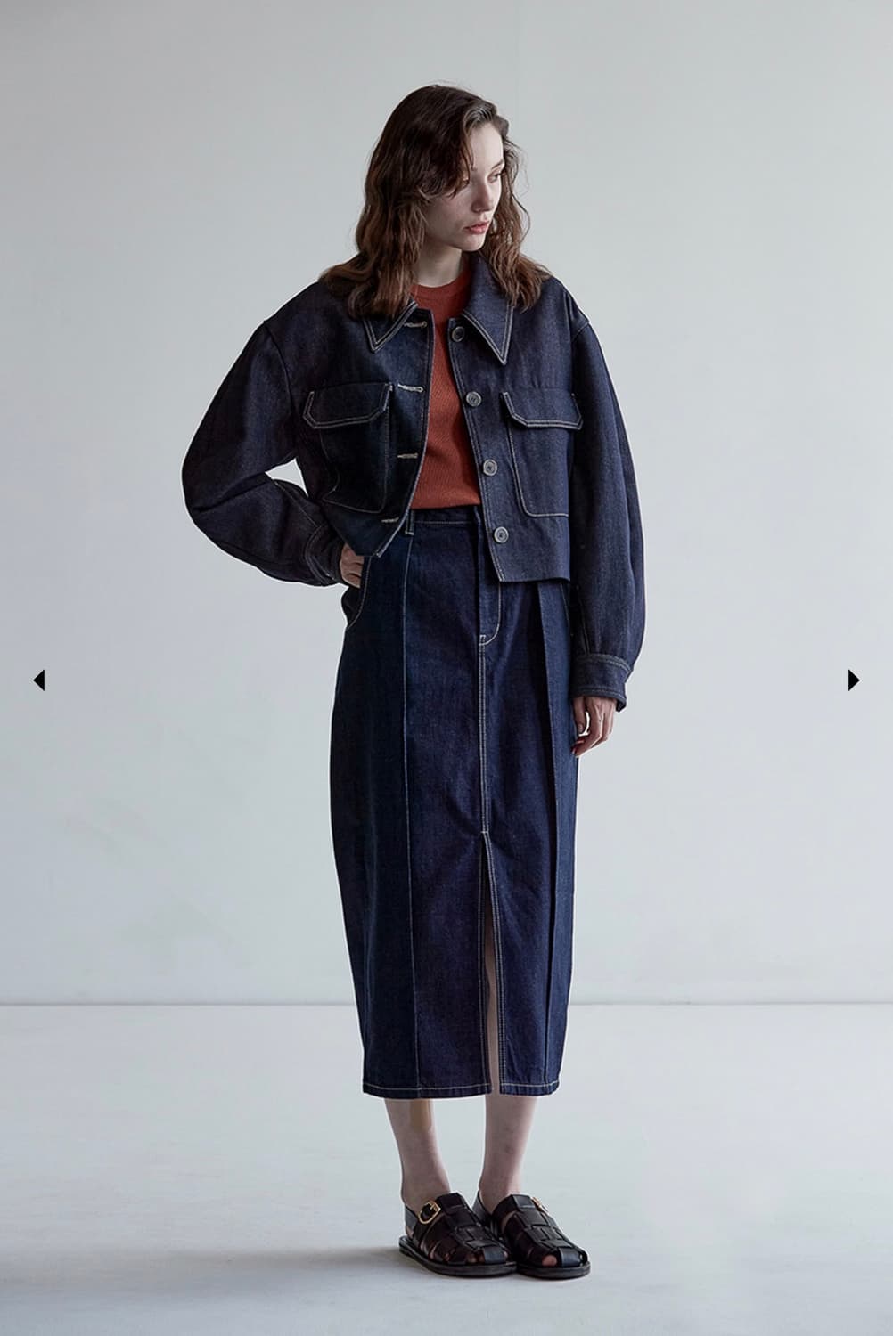 새상품)무아르보 데님스커트 상품이미지1