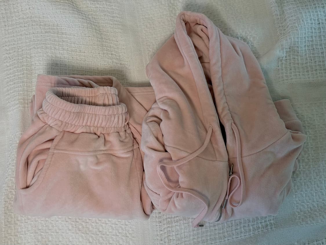 미엘르 핑크 벨벳 트레이닝 세트 상품이미지3