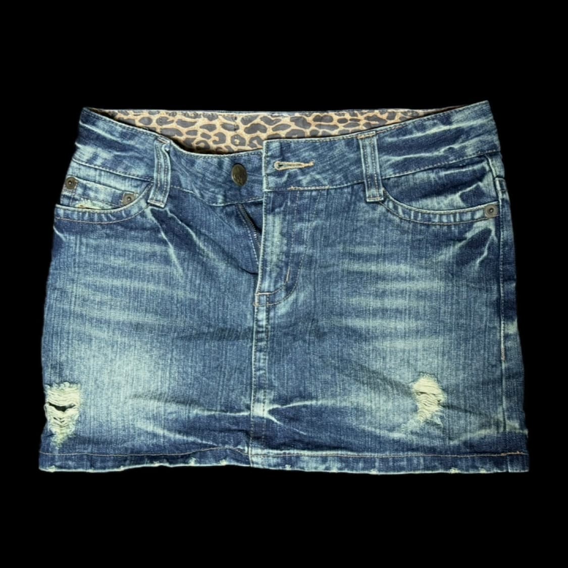 빈티지y2k호피 미니스커트 Leopard denim skirt 상품이미지2