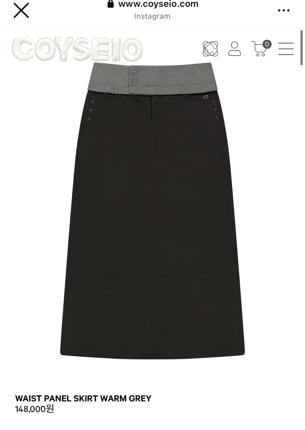 WAIST PANEL SKIRT WARM GREY 상품이미지1