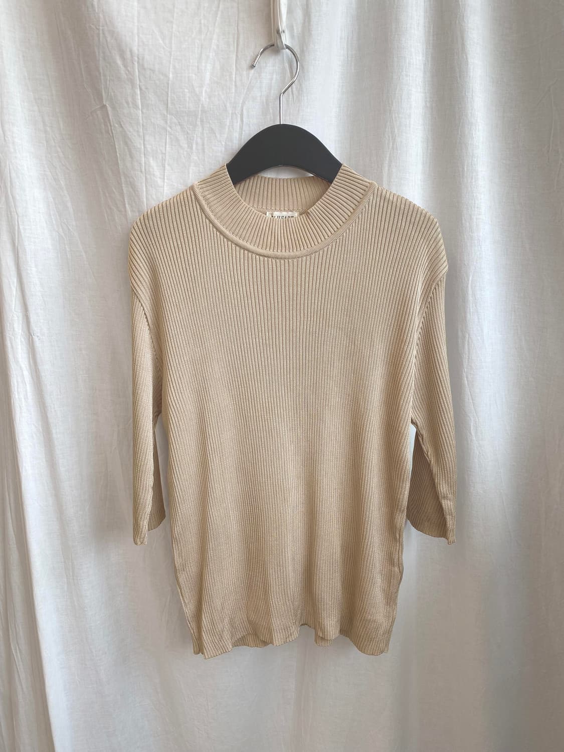 베이지 7부 니트탑(L) 상품이미지1