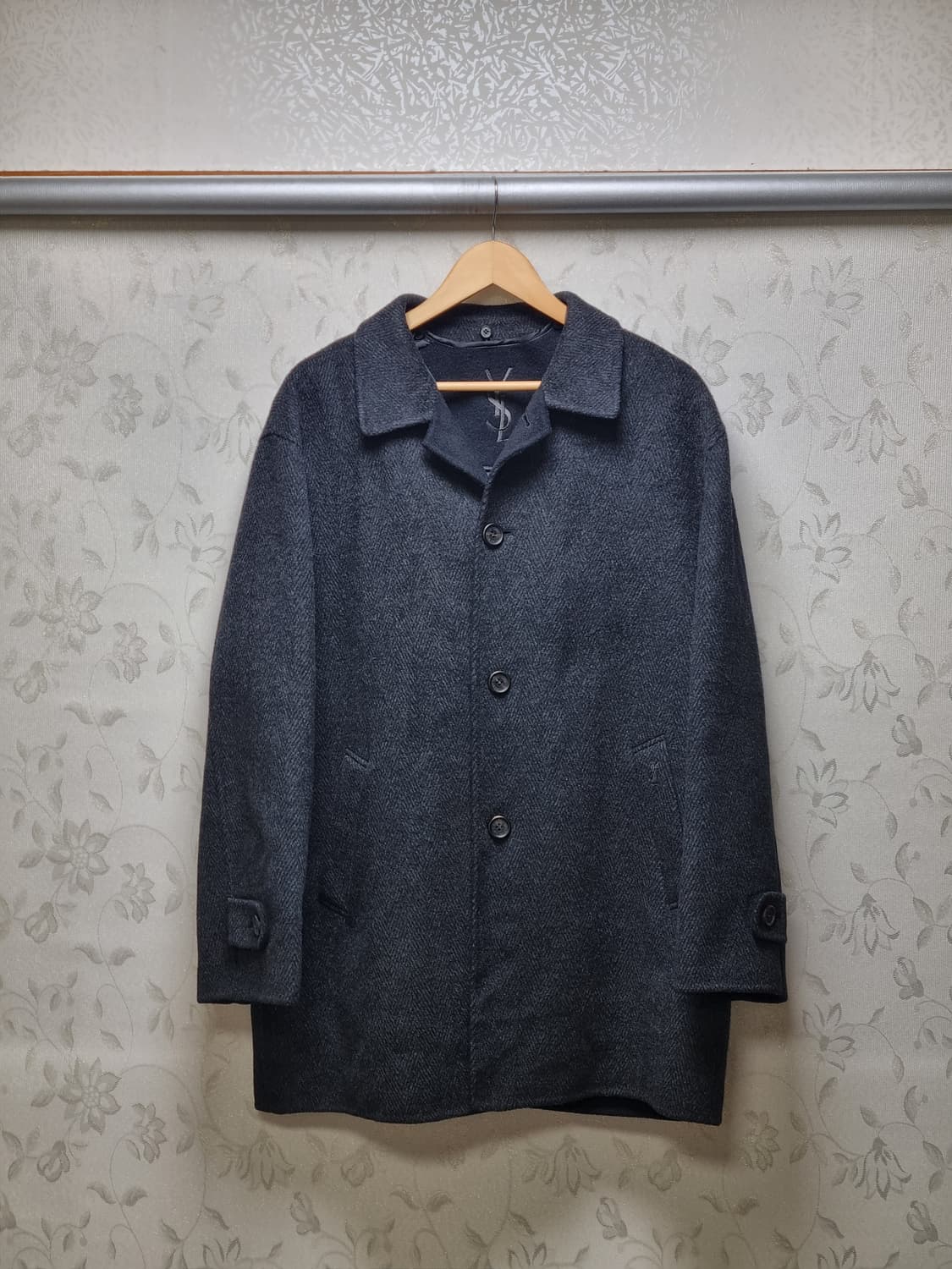 [남105] 입생로랑 울코트+조끼 상품이미지1