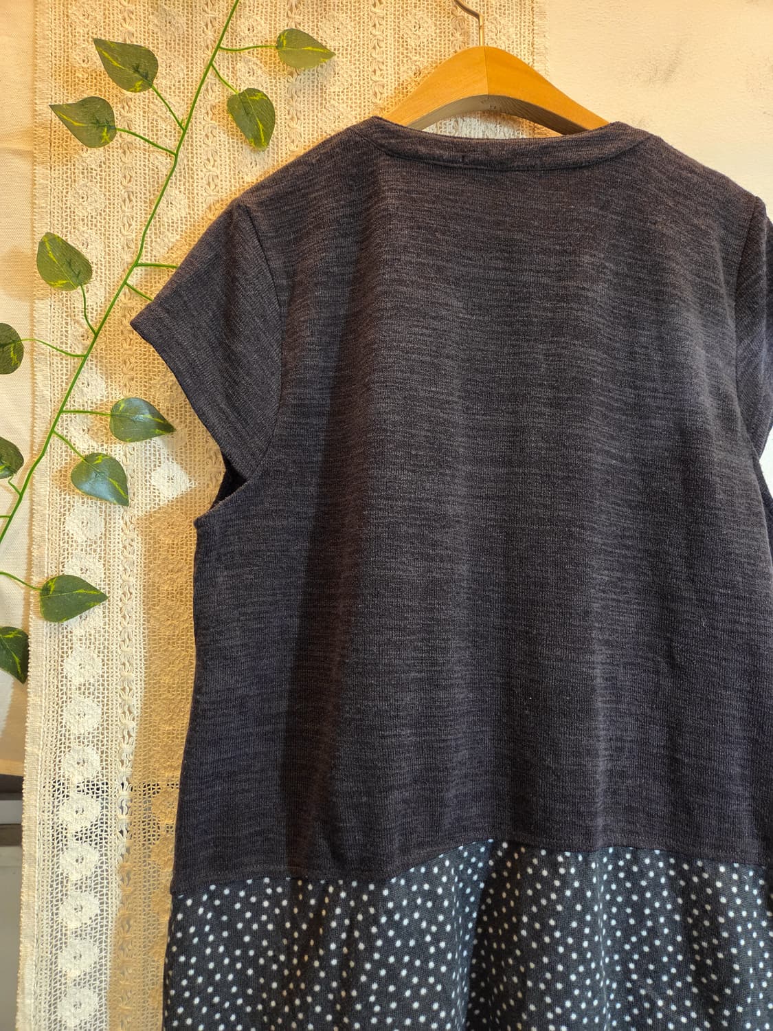 도트 포인트 반팔 니트 원피스 상품이미지5