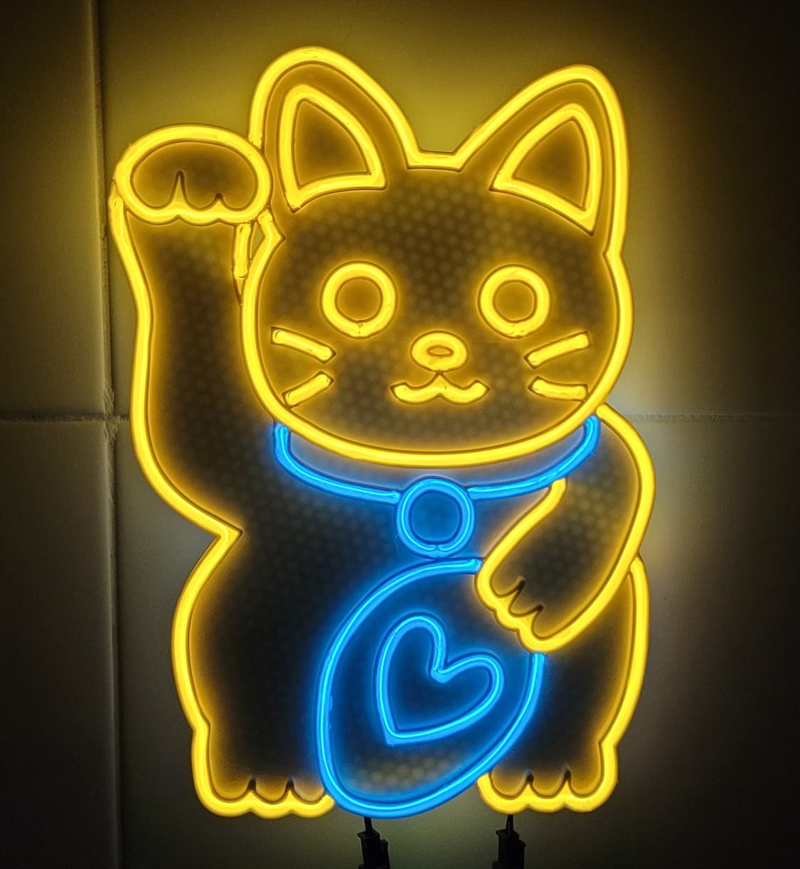 네온사인 마네키네코 행운 고양이 led 램프 조명 무드등 상품이미지1
