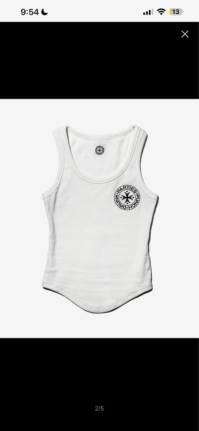 펀치드렁크파티즈 나시 슬리브리스 Sleeveless *화이트 상품이미지1