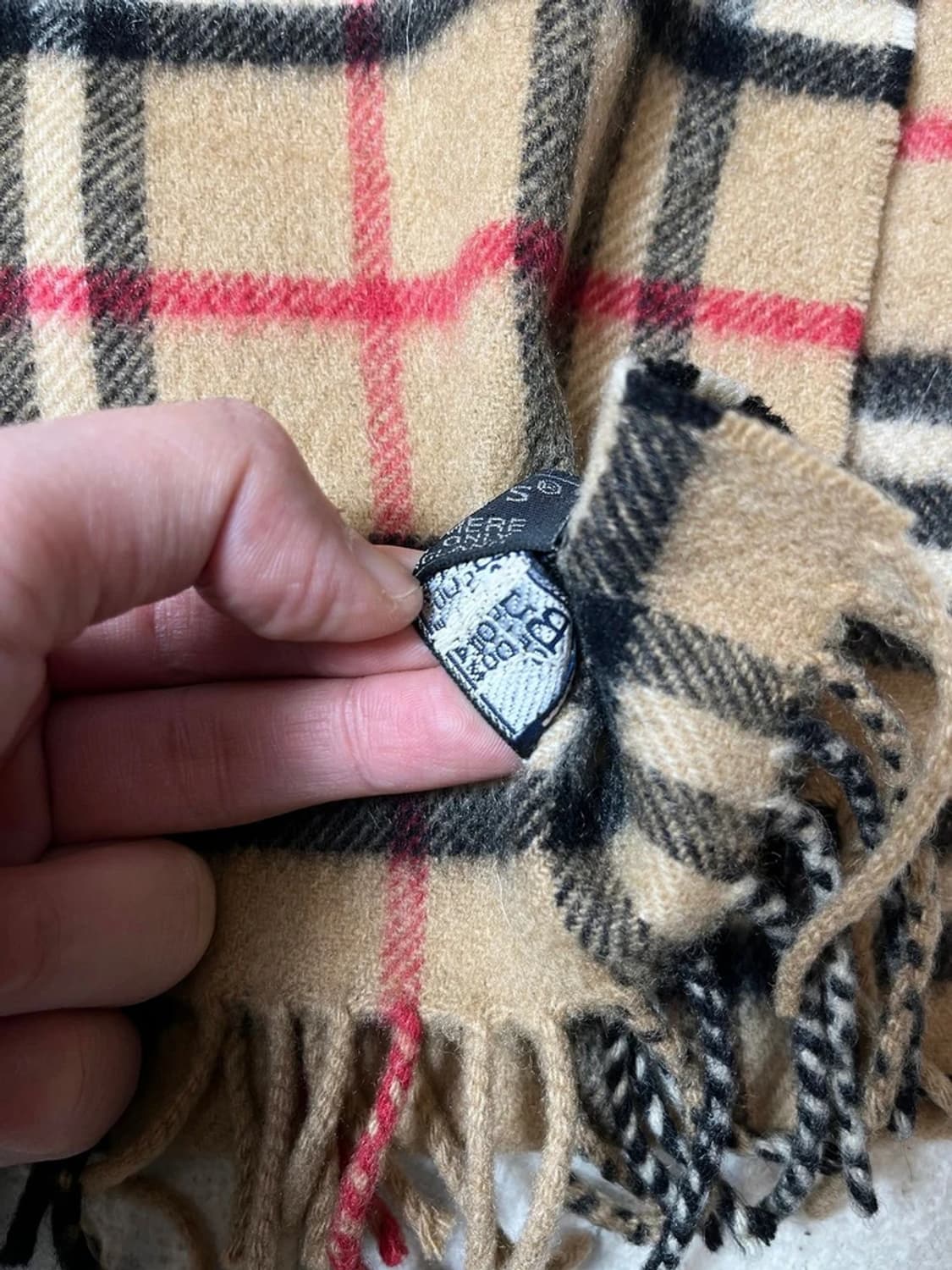 버버리 90's 100% 캐시미어 노바 체크 목도리 A1876 상품이미지5