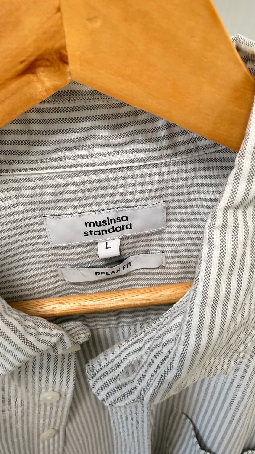 무신사 스탠다드 스트라이프 릴렉스 핏 옥스포드 셔츠 상품이미지4