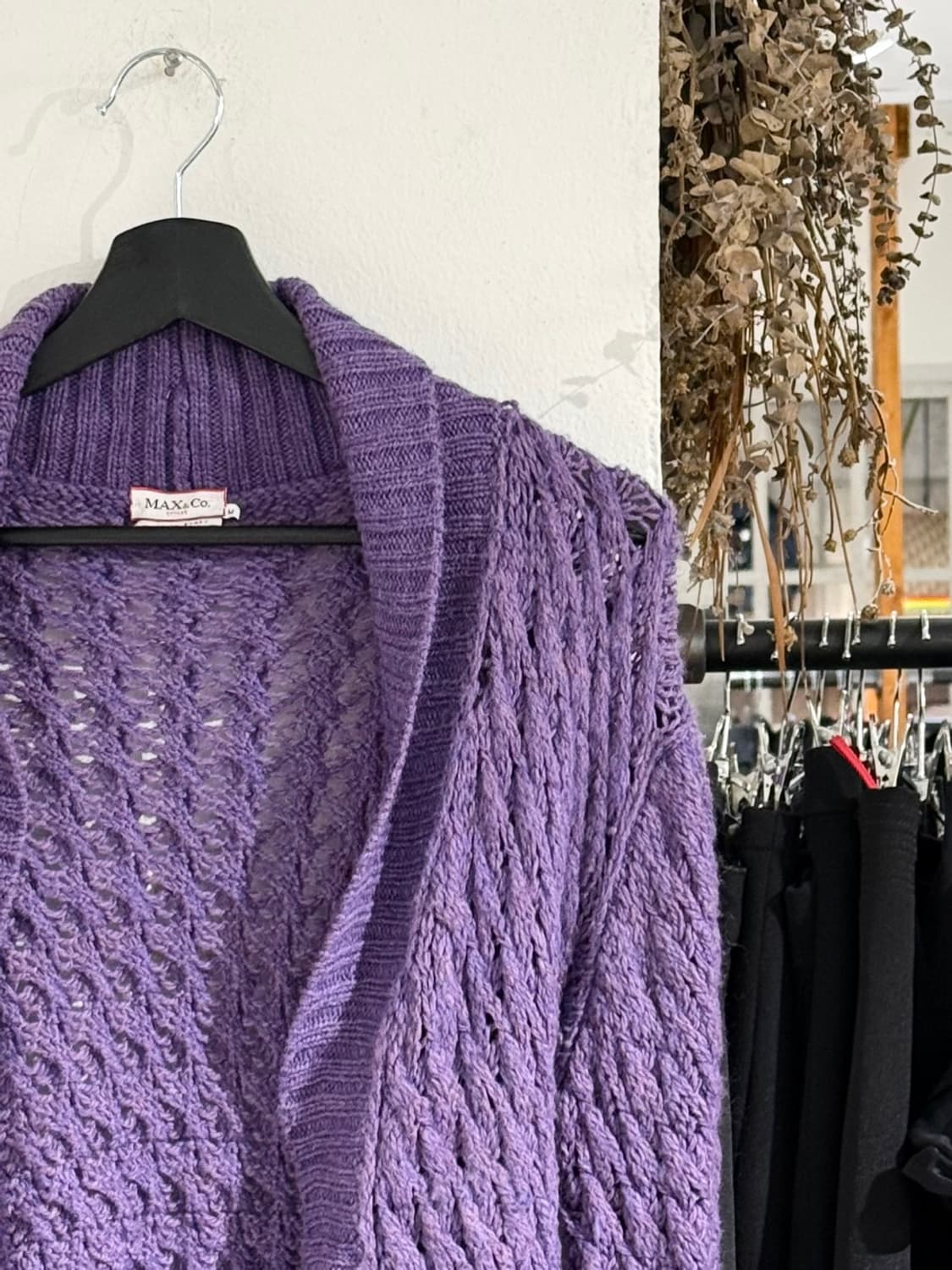 막스앤코 퍼플 니트 웨이스트 스트랩 가디건 상품이미지4