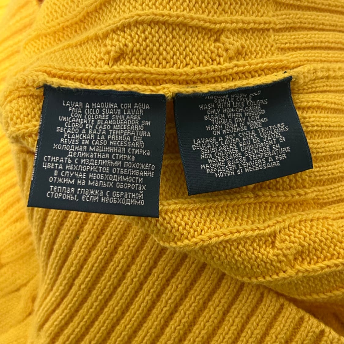 폴로 랄프로렌 케이블 꽈배기 니트 노랑 옐로우 병아리 L 상품이미지7