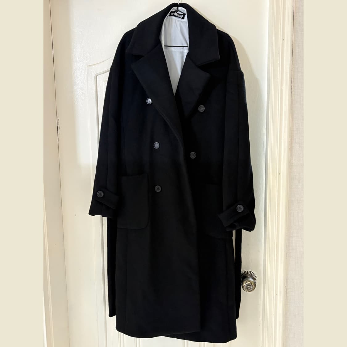 오버사이즈해프닝 더블 로브 코트 상품이미지3